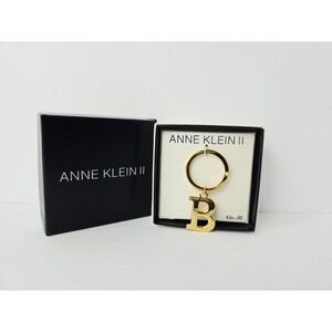 Vintage Anne Klein II Gold Tone Keychain  Letter B With Box